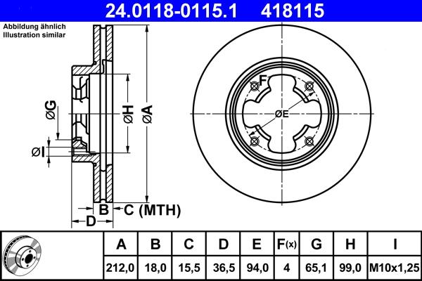 ATE 24.0118-0115.1 - Тормозной диск autosila-amz.com