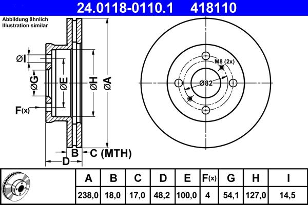 ATE 24.0118-0110.1 - Тормозной диск autosila-amz.com