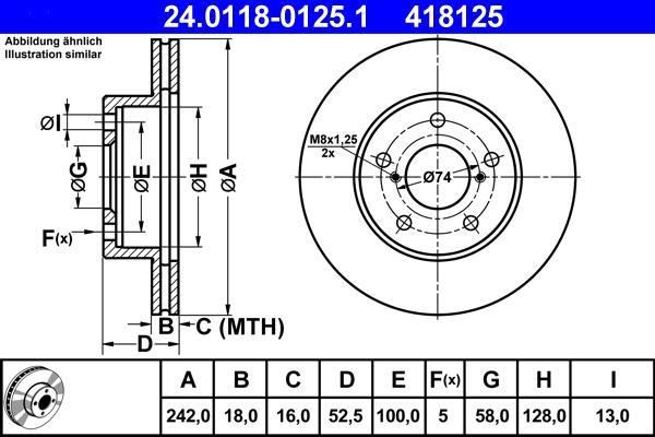 ATE 24.0118-0125.1 - Тормозной диск autosila-amz.com