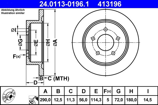 ATE 24.0113-0196.1 - Тормозной диск autosila-amz.com