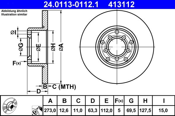 ATE 24.0113-0112.1 - Тормозной диск autosila-amz.com