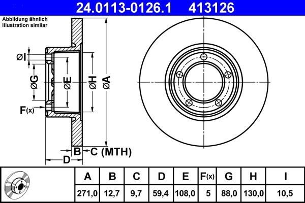 ATE 24.0113-0126.1 - Тормозной диск autosila-amz.com
