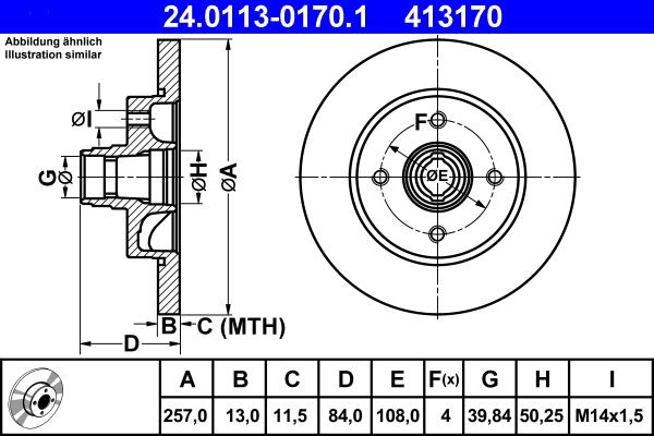 ATE 24.0113-0170.1 - Тормозной диск autosila-amz.com