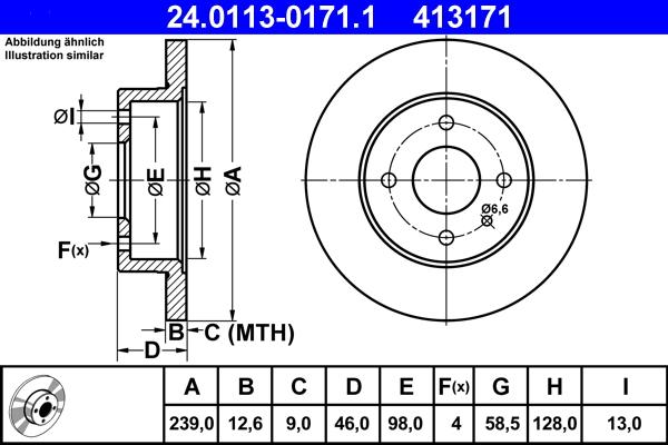 ATE 24.0113-0171.1 - Тормозной диск autosila-amz.com