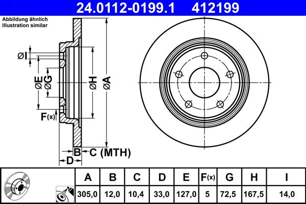 ATE 24.0112-0199.1 - Тормозной диск autosila-amz.com