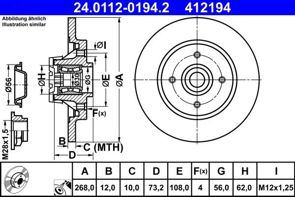 ATE 24.0112-0194.2 - Тормозной диск autosila-amz.com