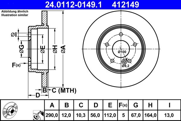 ATE 24.0112-0149.1 - Тормозной диск autosila-amz.com
