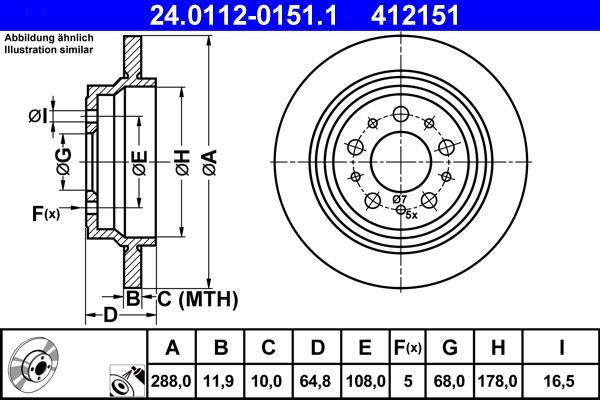 ATE 24.0112-0151.1 - Тормозной диск autosila-amz.com