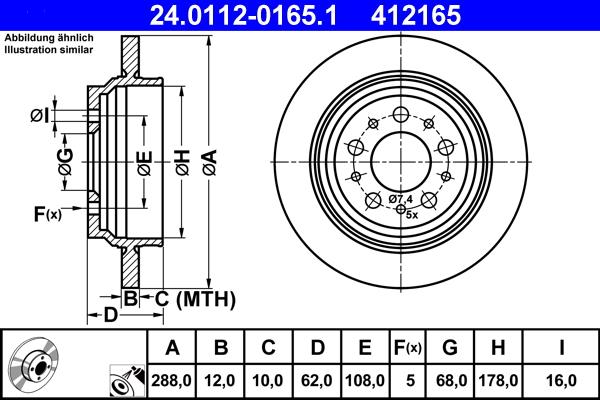 ATE 24.0112-0165.1 - Тормозной диск autosila-amz.com
