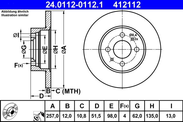 ATE 24.0112-0112.1 - Тормозной диск autosila-amz.com