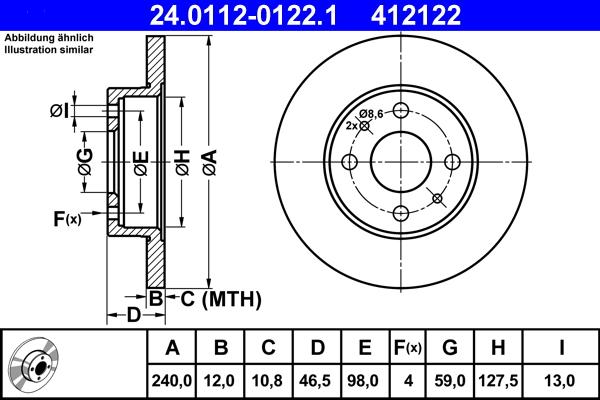 ATE 24.0112-0122.1 - Тормозной диск autosila-amz.com