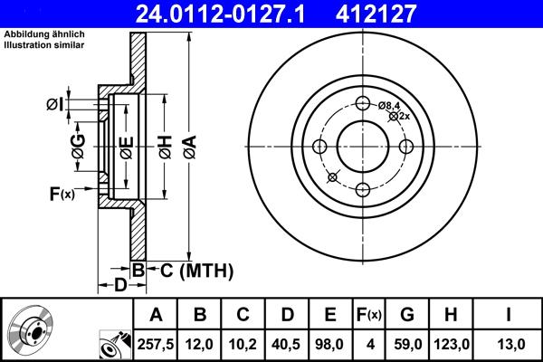 ATE 24.0112-0127.1 - Тормозной диск autosila-amz.com
