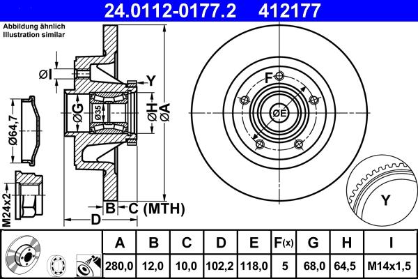 ATE 24.0112-0177.2 - Тормозной диск autosila-amz.com