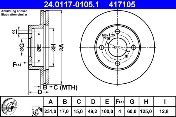 ATE 24.0117-0105.1 - Тормозной диск autosila-amz.com