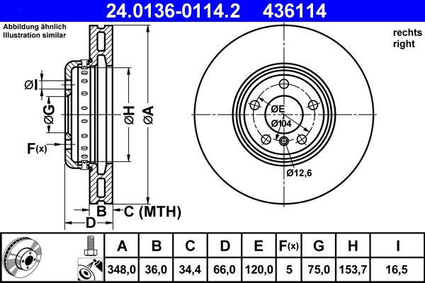 ATE 24.0136-0114.2 - Тормозной диск autosila-amz.com