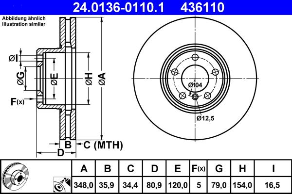 ATE 24.0136-0110.1 - Тормозной диск autosila-amz.com
