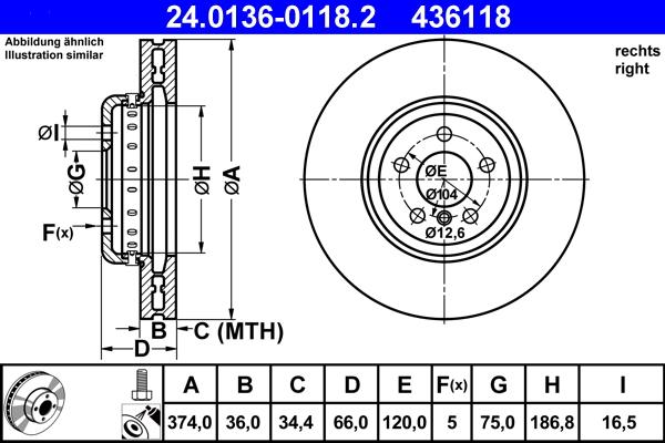 ATE 24.0136-0118.2 - Тормозной диск autosila-amz.com