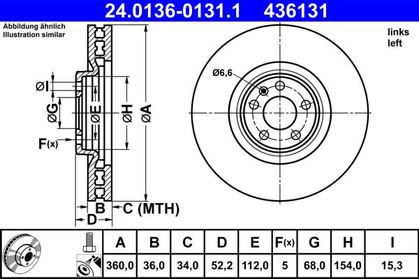 ATE 24.0136-0131.1 - Тормозной диск autosila-amz.com