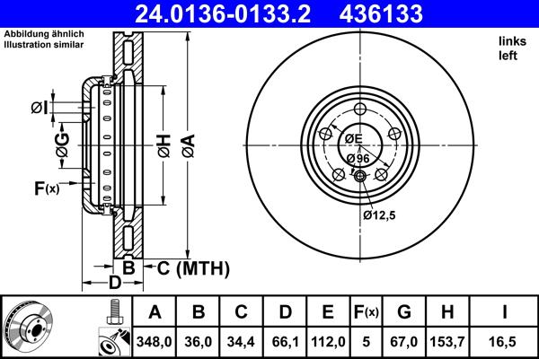 ATE 24.0136-0133.2 - Тормозной диск autosila-amz.com