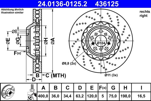 ATE 24.0136-0125.2 - Тормозной диск autosila-amz.com