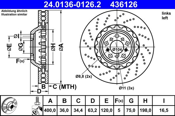 ATE 24.0136-0126.2 - Тормозной диск autosila-amz.com