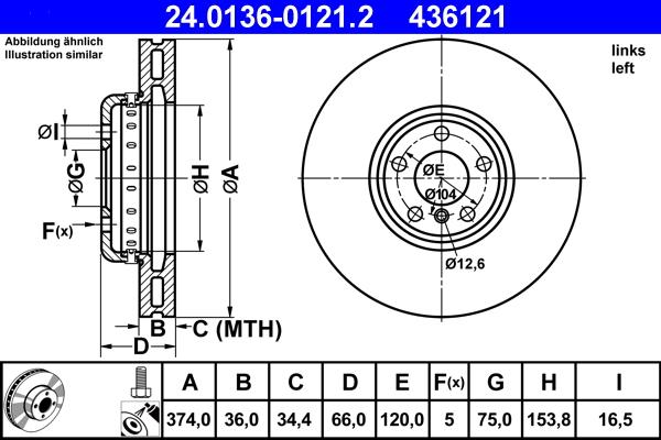 ATE 24.0136-0121.2 - Тормозной диск autosila-amz.com