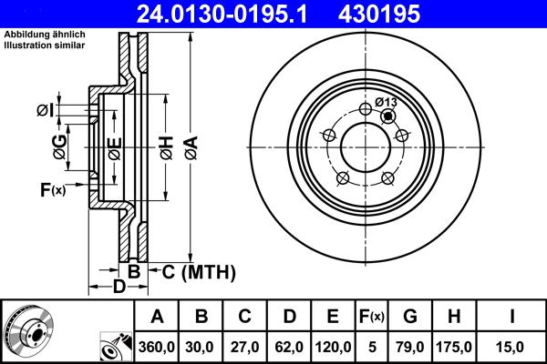 ATE 24.0130-0195.1 - Тормозной диск autosila-amz.com