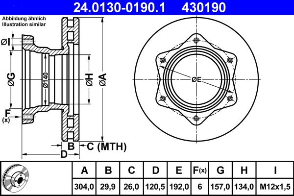 ATE 24.0130-0190.1 - Тормозной диск autosila-amz.com