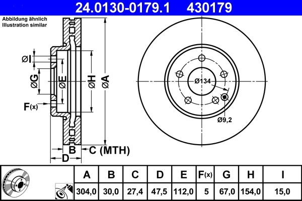 ATE 24.0130-0179.1 - Тормозной диск autosila-amz.com