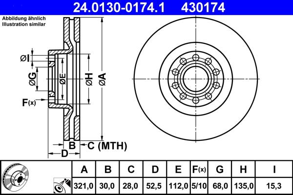 ATE 24.0130-0174.1 - Тормозной диск autosila-amz.com