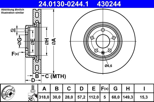 ATE 24.0130-0244.1 - Тормозной диск autosila-amz.com