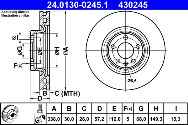 ATE 24.0130-0245.1 - Тормозной диск autosila-amz.com