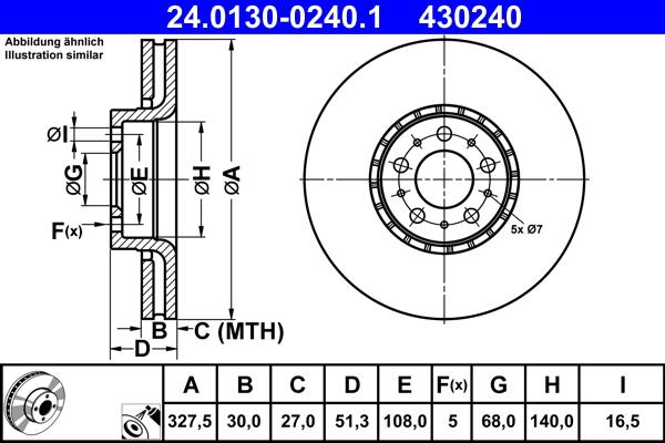 ATE 24.0130-0240.1 - Тормозной диск autosila-amz.com