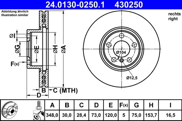 ATE 24.0130-0250.1 - Тормозной диск autosila-amz.com