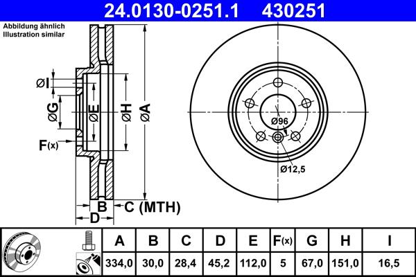 ATE 24.0130-0251.1 - Тормозной диск autosila-amz.com