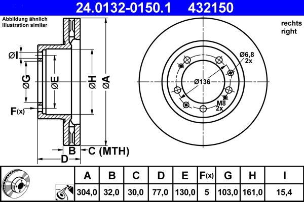 ATE 24.0132-0150.1 - Тормозной диск autosila-amz.com