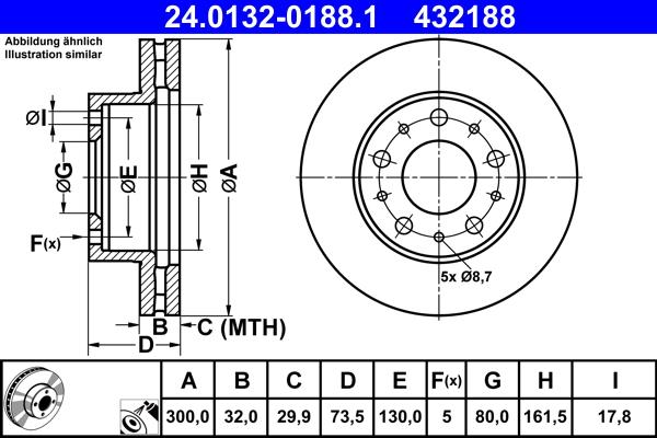 ATE 24.0132-0188.1 - Тормозной диск autosila-amz.com