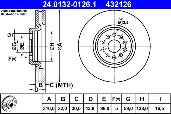 ATE 24.0132-0126.1 - Тормозной диск autosila-amz.com