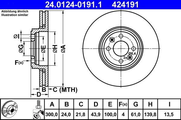 ATE 24.0124-0191.1 - Тормозной диск autosila-amz.com