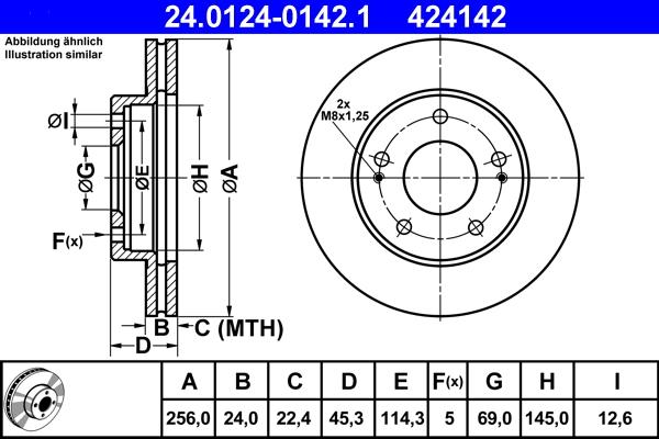 ATE 24.0124-0142.1 - Тормозной диск autosila-amz.com
