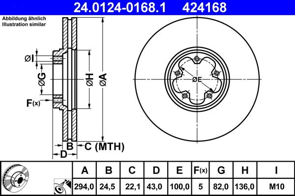 ATE 24.0124-0168.1 - Тормозной диск autosila-amz.com