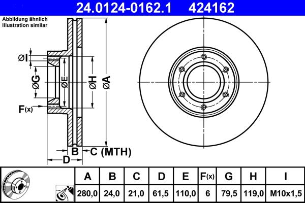 ATE 24.0124-0162.1 - Тормозной диск autosila-amz.com