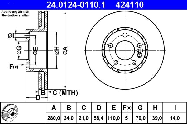 ATE 24.0124-0110.1 - Тормозной диск autosila-amz.com