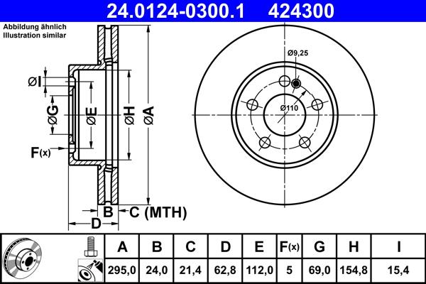 ATE 24.0124-0300.1 - Тормозной диск autosila-amz.com