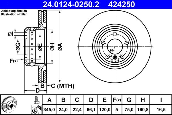 ATE 24.0124-0250.2 - Тормозной диск autosila-amz.com