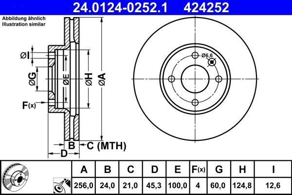 ATE 24.0124-0252.1 - Тормозной диск autosila-amz.com