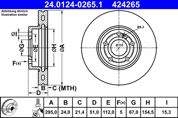 ATE 24.0124-0265.1 - Тормозной диск autosila-amz.com