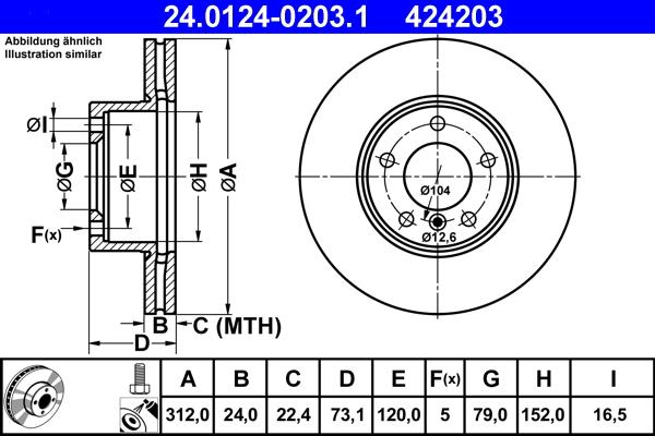 ATE 24.0124-0203.1 - Тормозной диск autosila-amz.com