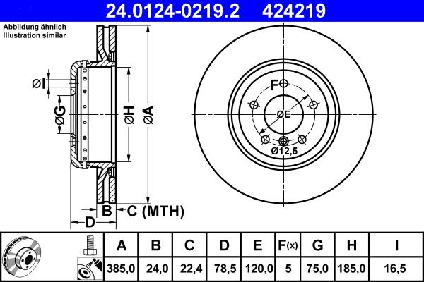 ATE 24.0124-0219.2 - Тормозной диск autosila-amz.com