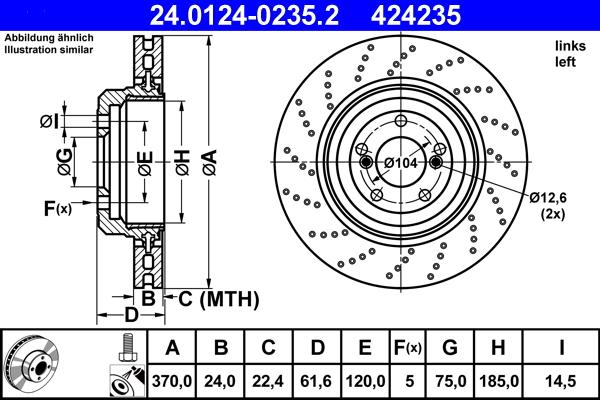 ATE 24.0124-0235.2 - Тормозной диск autosila-amz.com